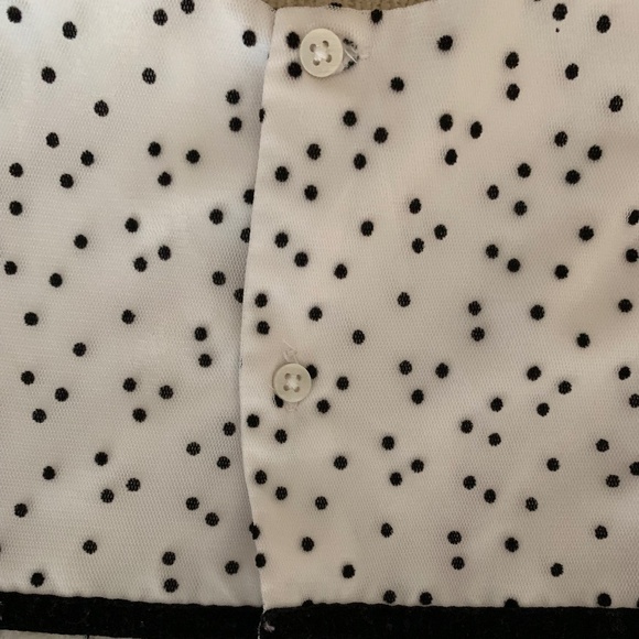 Carter’s Baby Girl Dress 18M | White Polka Dot Mesh Party Dress | Velvet Bow - Picture 4 of 6